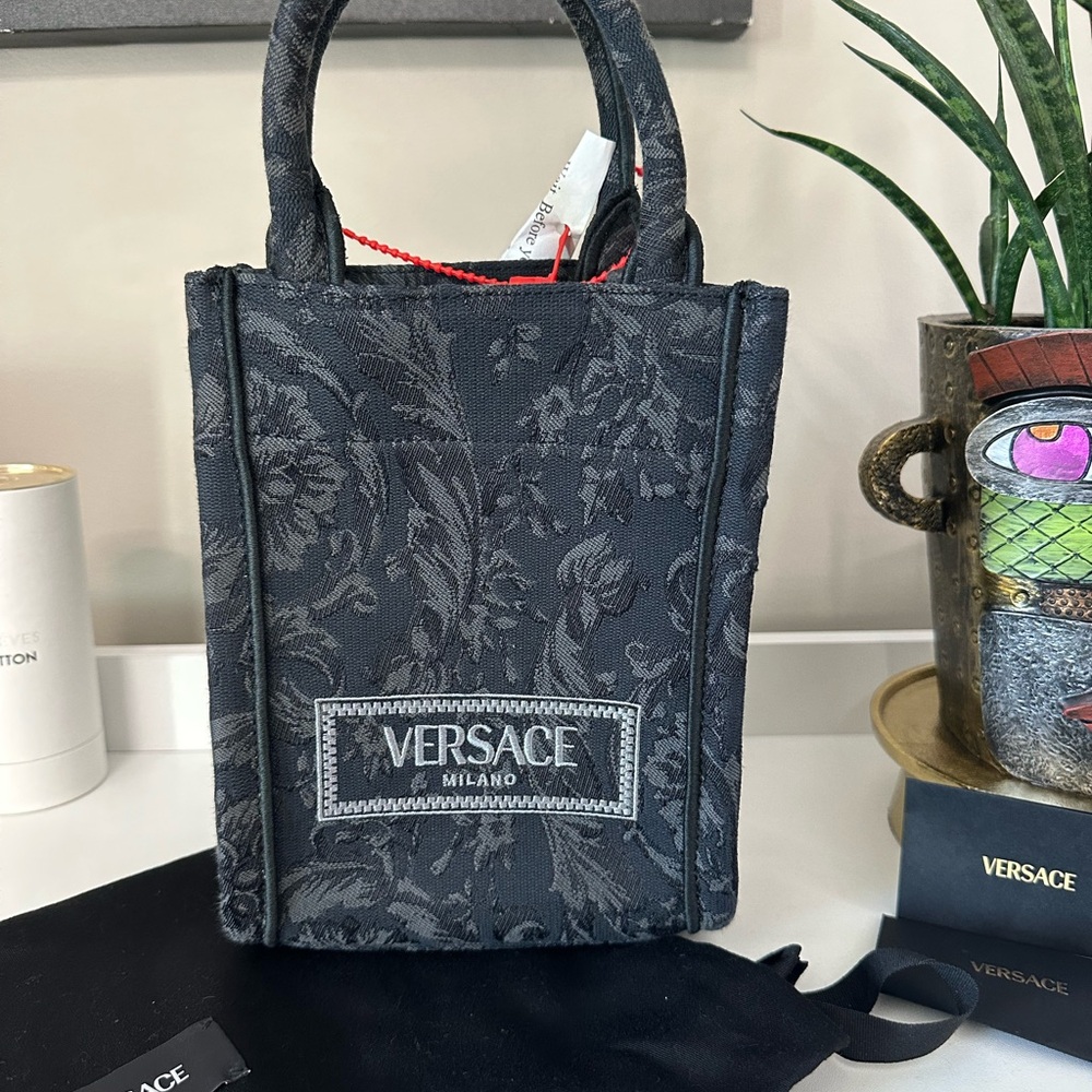 Versace Gray Floral Patterned Fabric